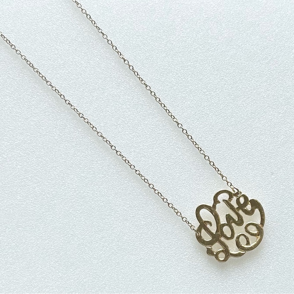 LOVE Scroll 1.25” on Gold Plated Necklace 18” Extendable